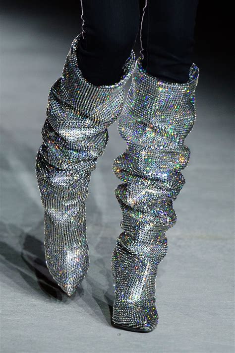 ysl crystal boots|ysl glitter boots.